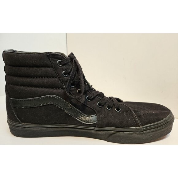 Vans Mens Sk8-Hi Skate Shoes Triple Black Solid 721356 Fabric High Top Size 11.5 - Picture 6 of 13